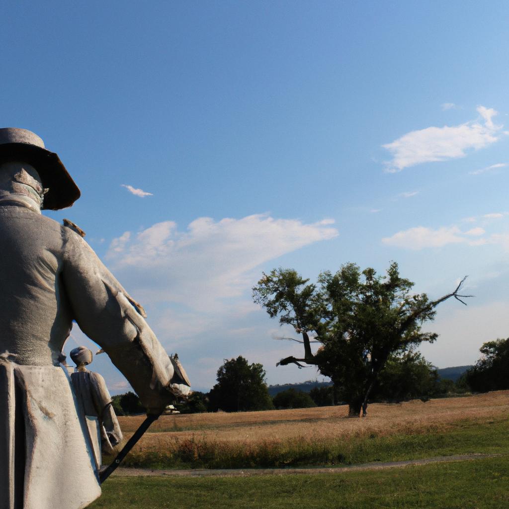 Soldier leading charge at Gettysburg